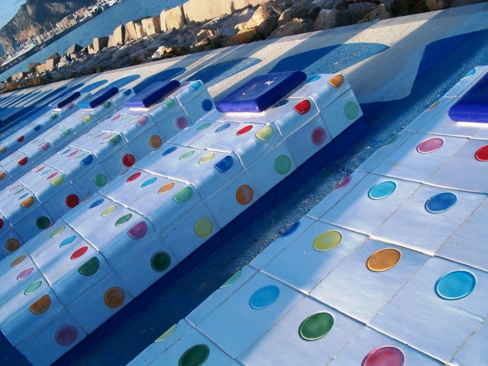 Panchine di ceramica del foro Italico di Palermo