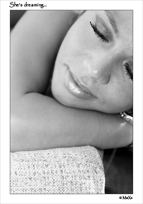 She's dreaming...