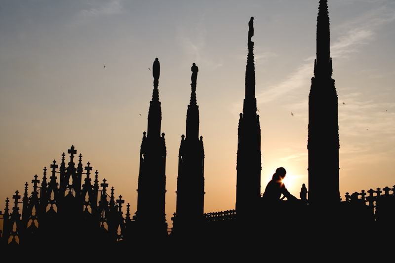 Tramonto sul Duomo di Milano