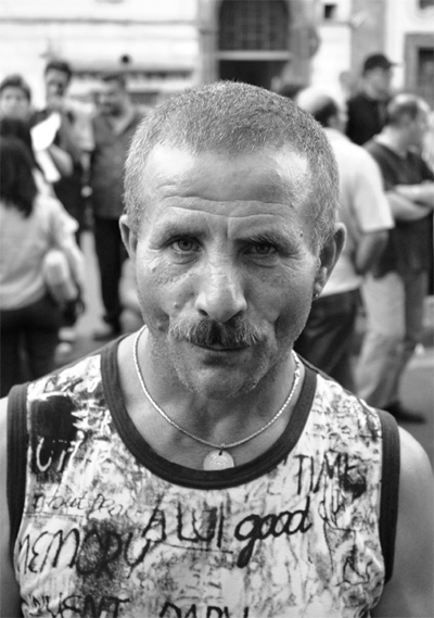 Disoccupato durante una protesta