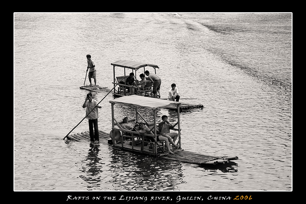 Rafts on the Lijiang river