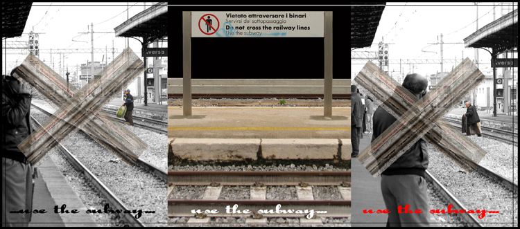 do not cross the railway lines...USE THE SUBWAY