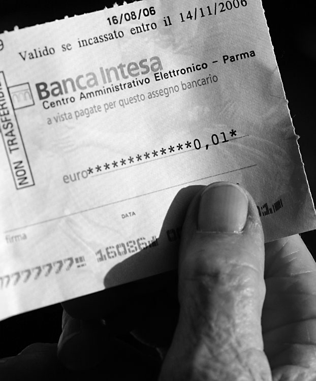 Il mio assegno da 1 milione di Euro