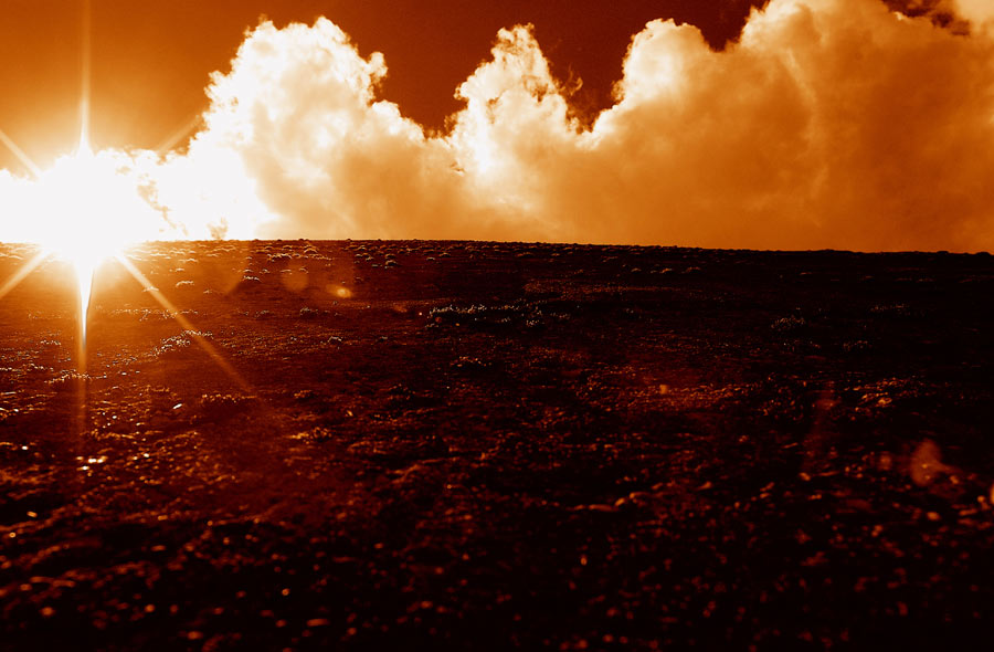 Diga del Vajont controluce - Filtro arancio scuro