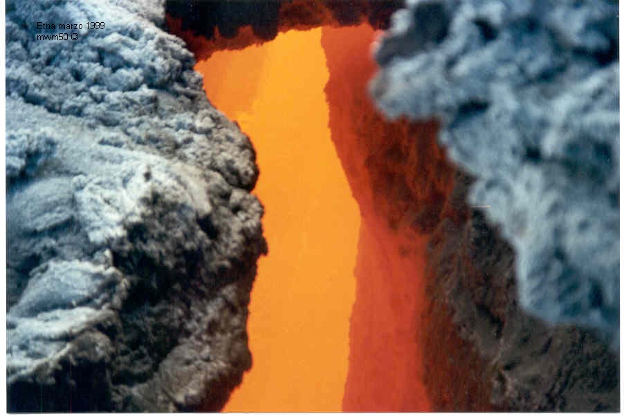 Etna eruzione 1999 cratere N/E fiume lavico 2