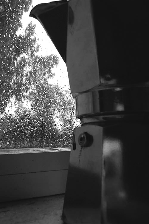 Pausa caff� in un giorno di pioggia