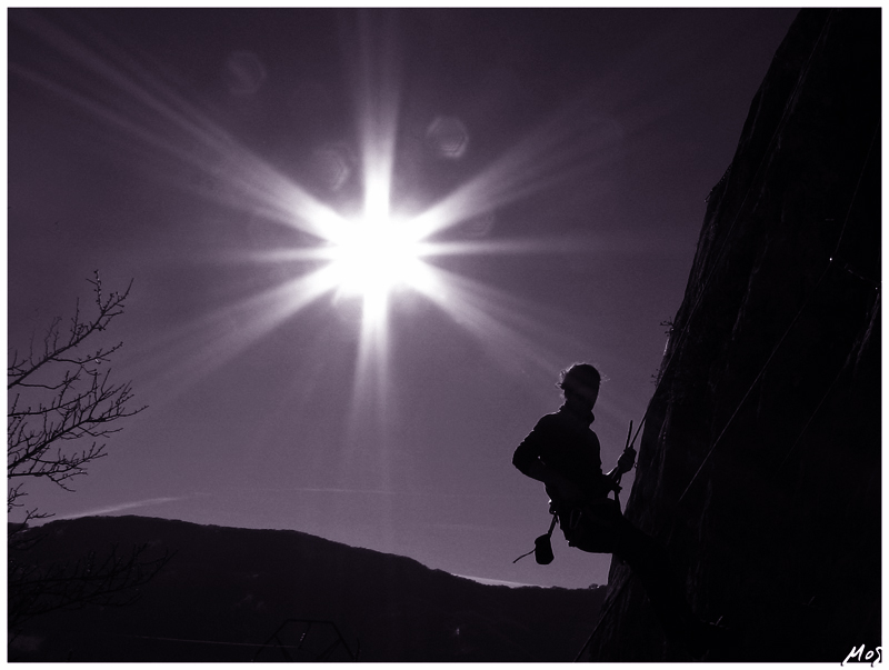 Climber in controluce