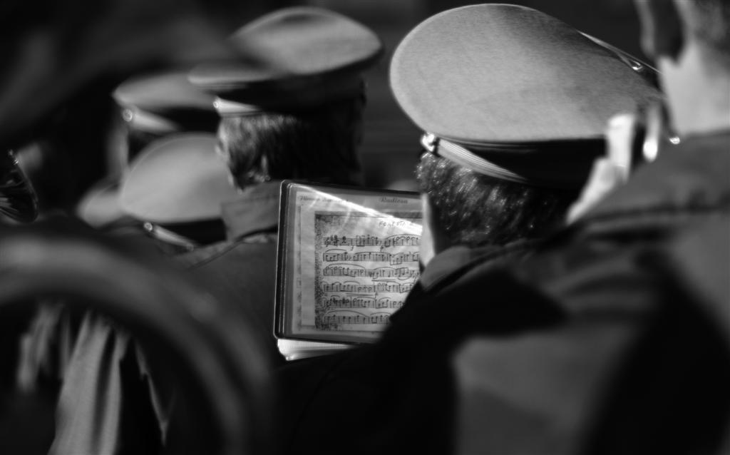 banda musicale corpo forestale B/N