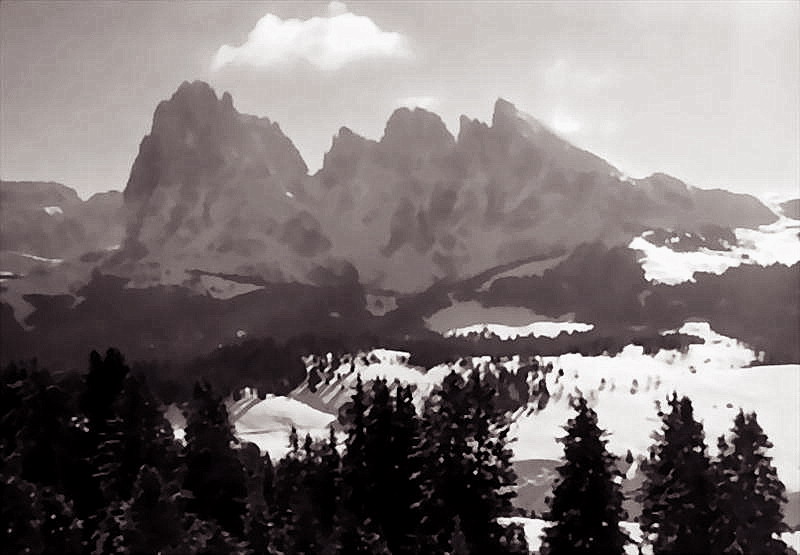 Val Gardena in b&n