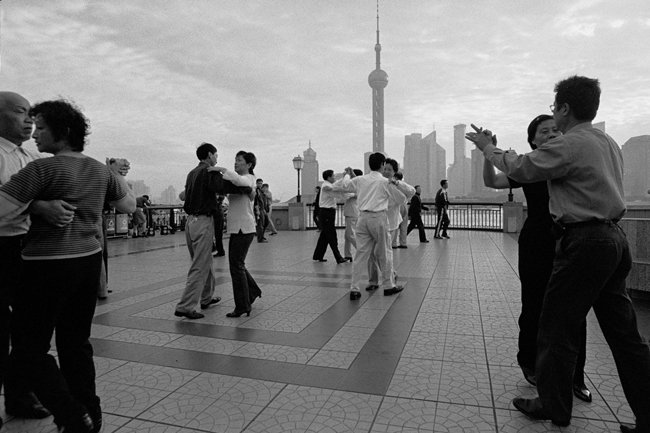 dancing along Huangpoo river Shanghai 2006