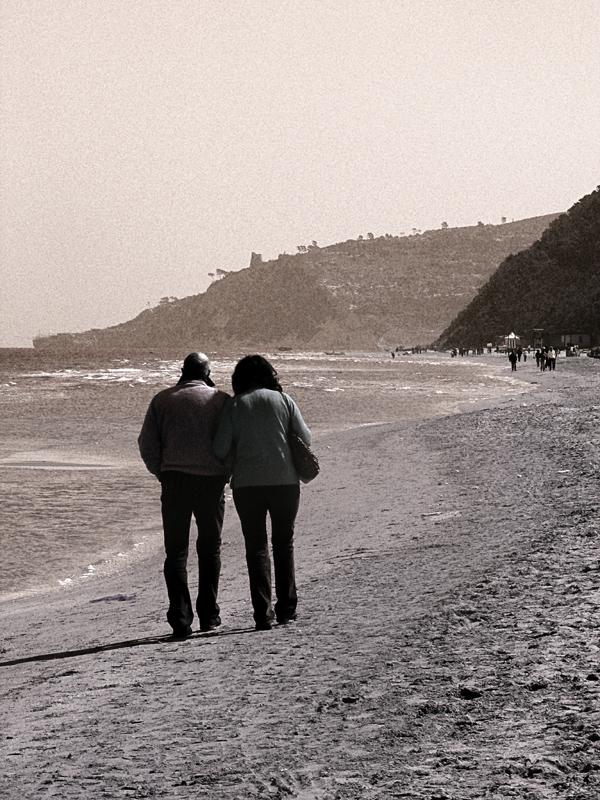 walking on the seaside