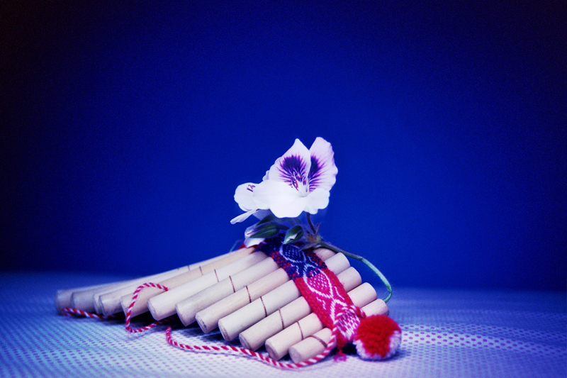 Flauto di Pan in Light painting..