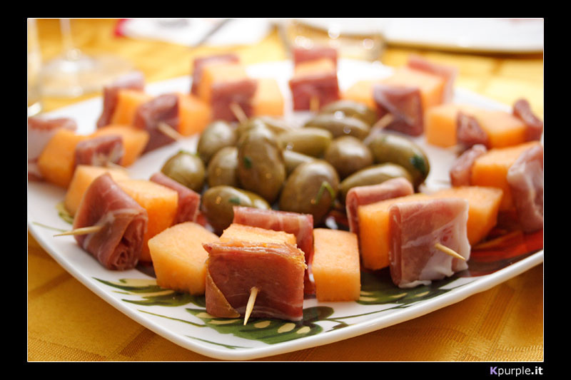 Spiedini di prosciutto e melone