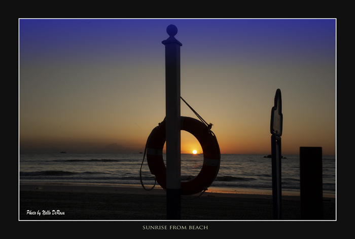 alba dalla spiaggia
