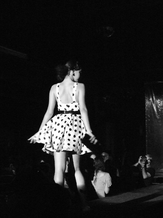 Shadow drops on 50's white dress