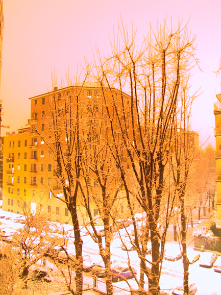 milano, 18 gennaio 2005: nevica