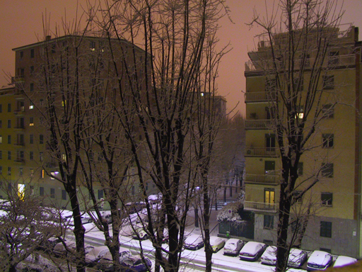 milano, 18 gennaio 2005: nevica