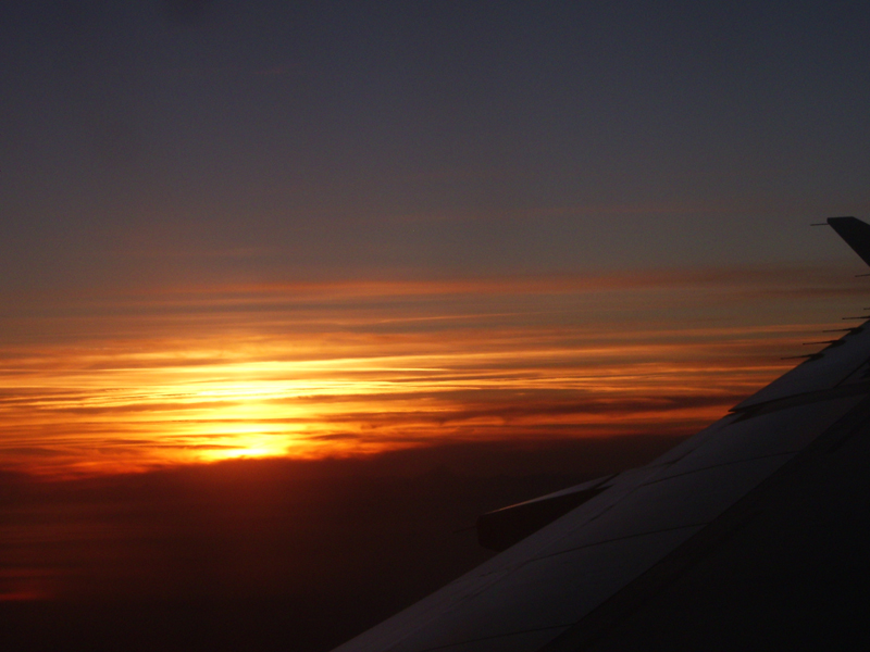 Tramonto dall'aereo