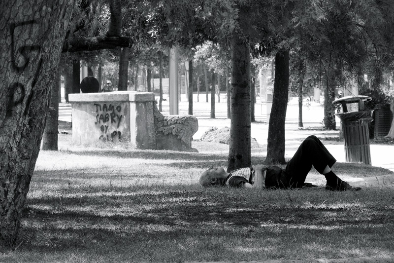 Rinfrescandosi...ma anche soffrendo