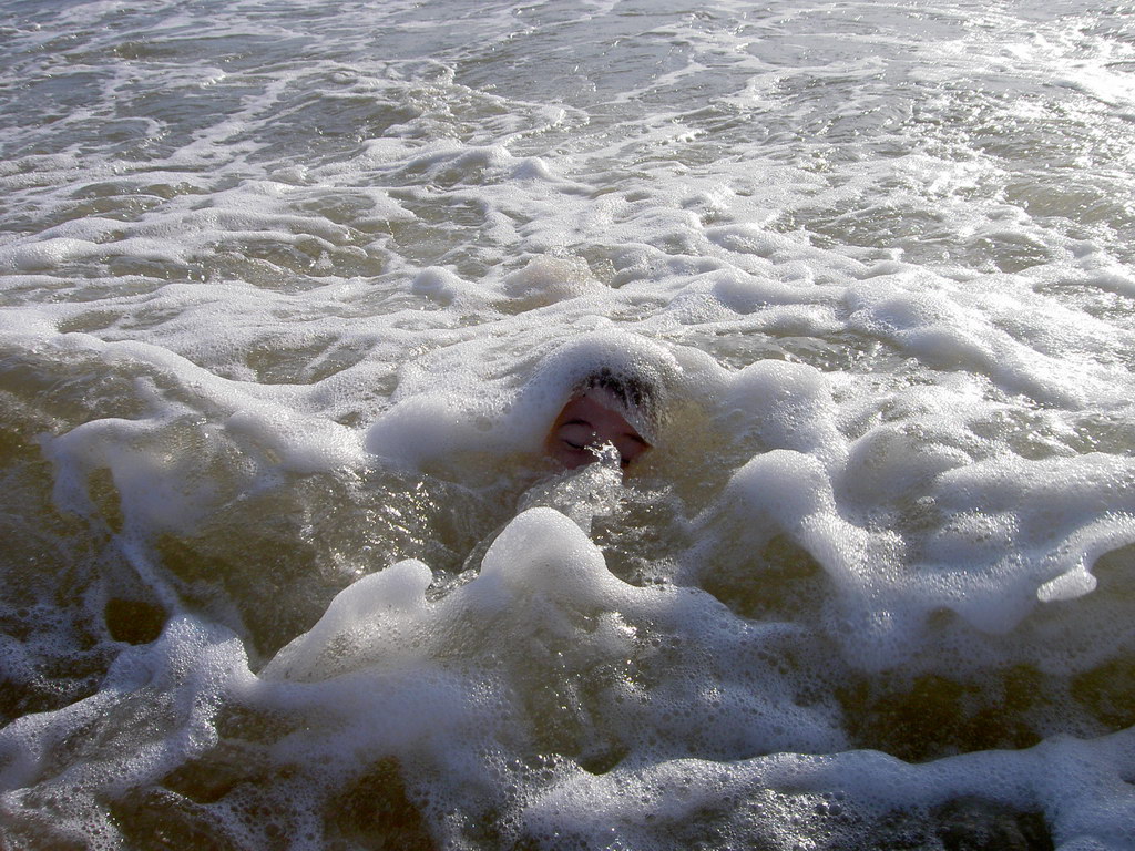 immerso nella schiuma