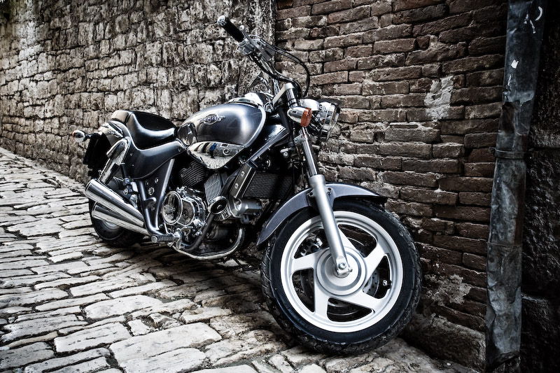 Motocicletta, 10HP, tutta cromata...