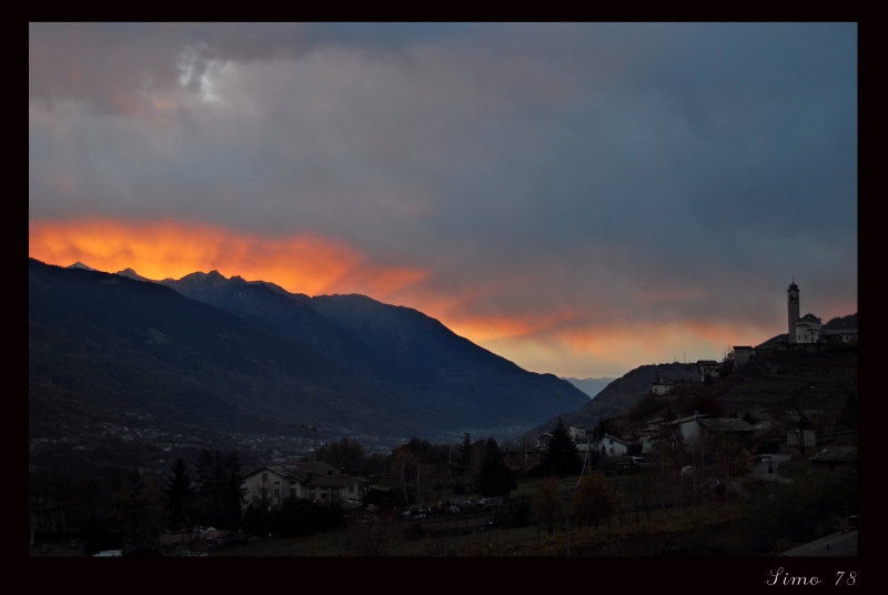 tramonto in Valtellina