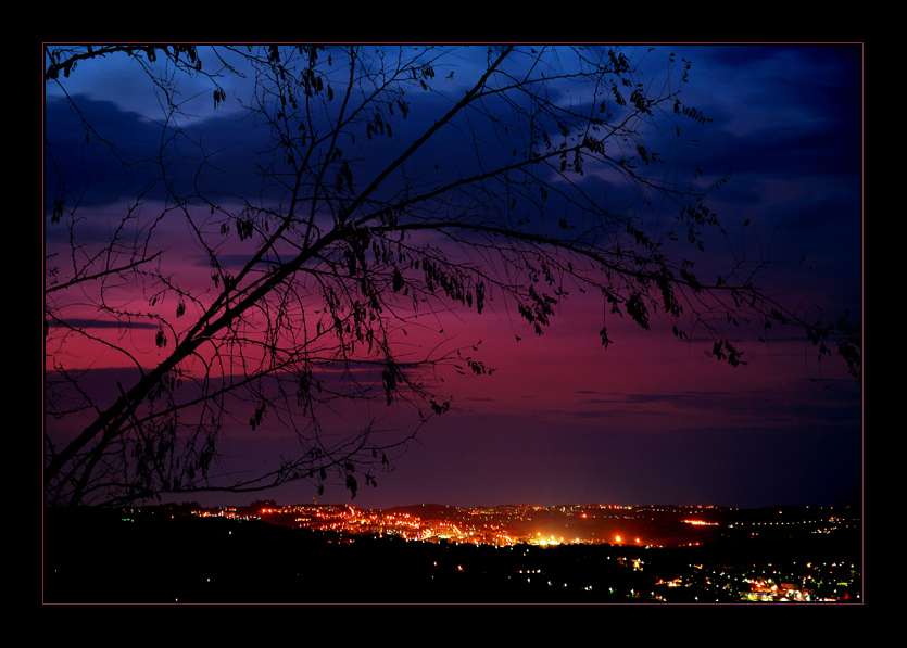 Silouette su tramonto