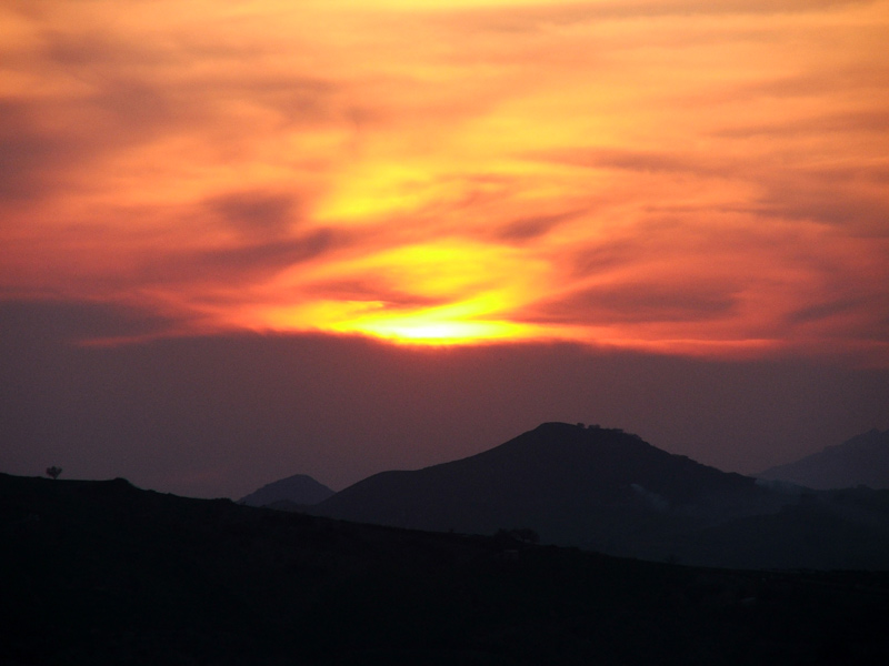 Collina durante il tamonto