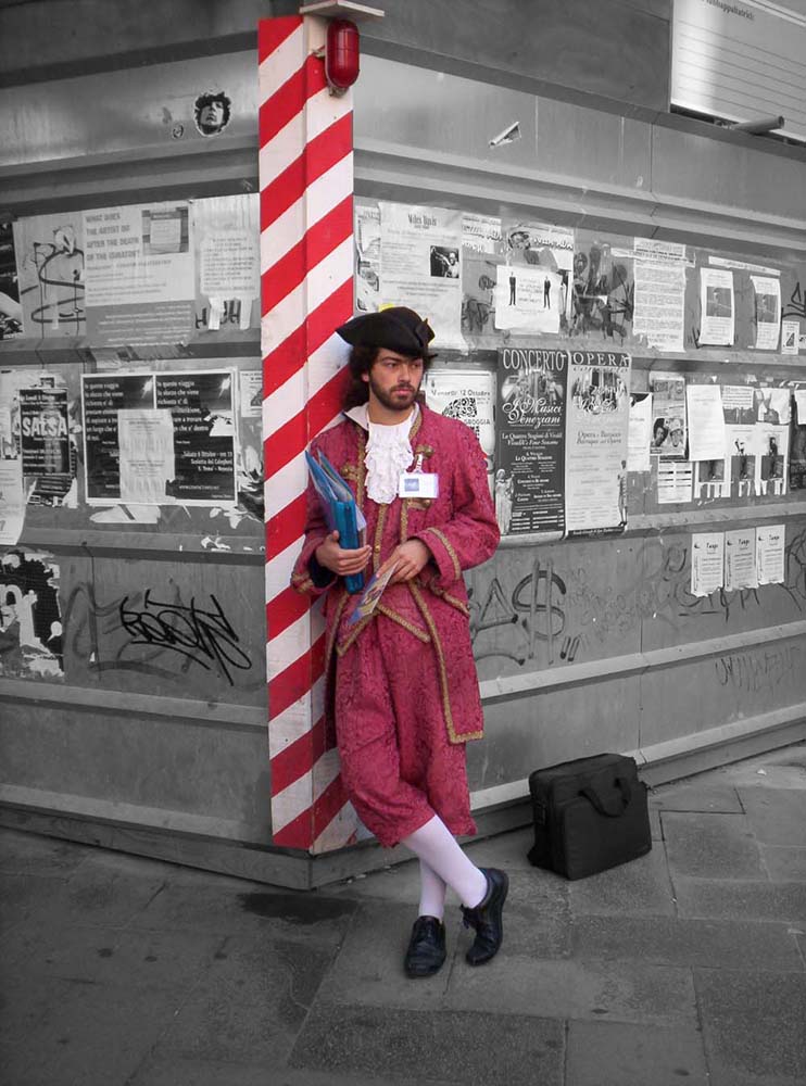 pubblicitario di un teatro a vanezia