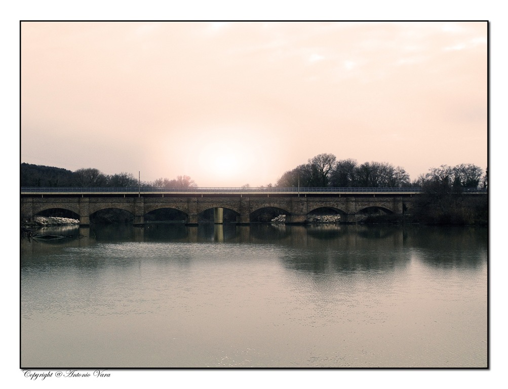 Tramonto sul fiume Sangro