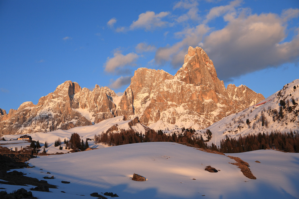 tramonto sulle dolomiti