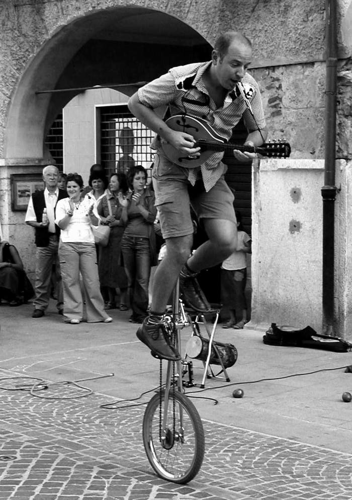 Artista di strada a Schio di Vicenza.