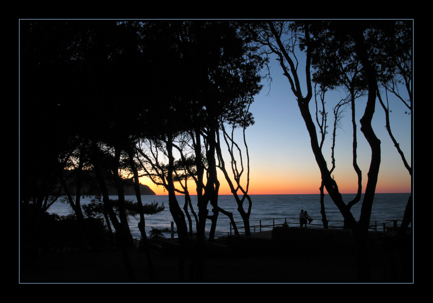 Al tramonto, sul mare