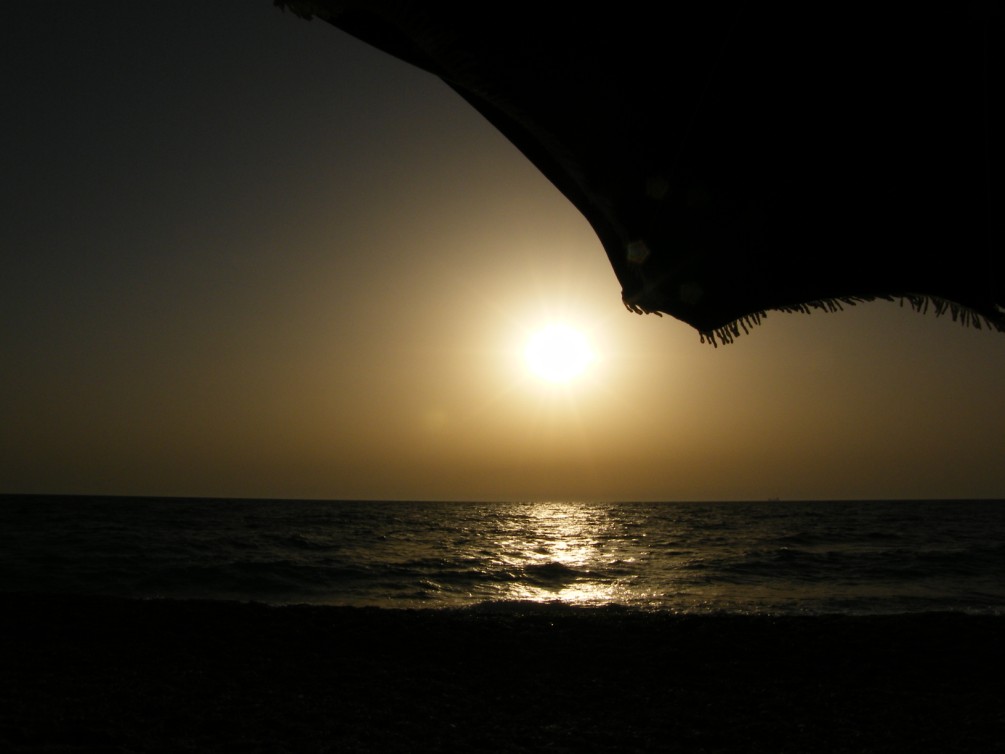 tramonto e ombrellone