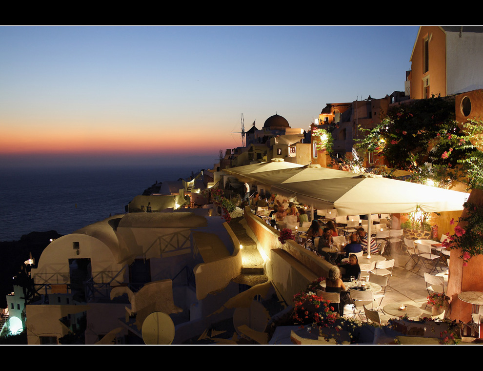 Scorcio di Santorini al tramonto