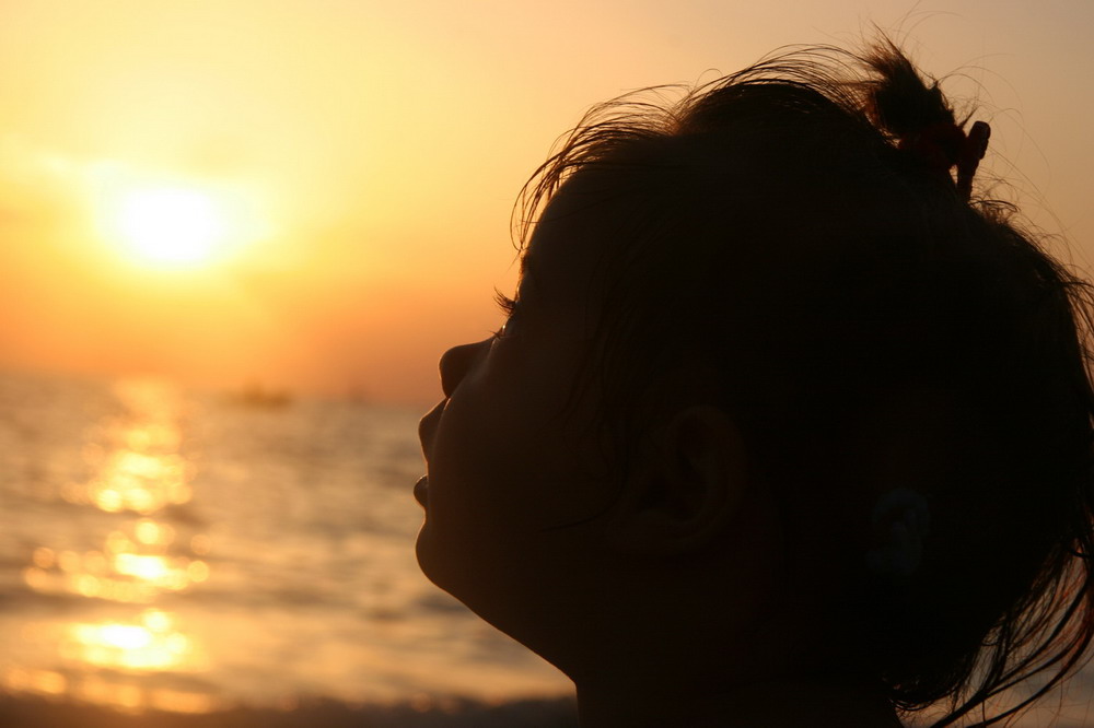 Mia figlia al tramonto
