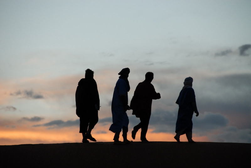 Sulle dune al tramonto