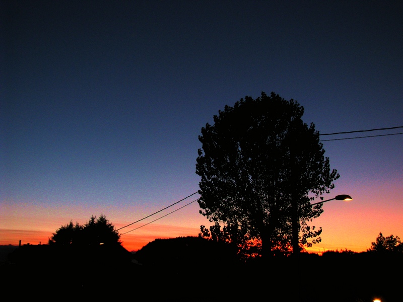 Paesaggio urbano tramonto