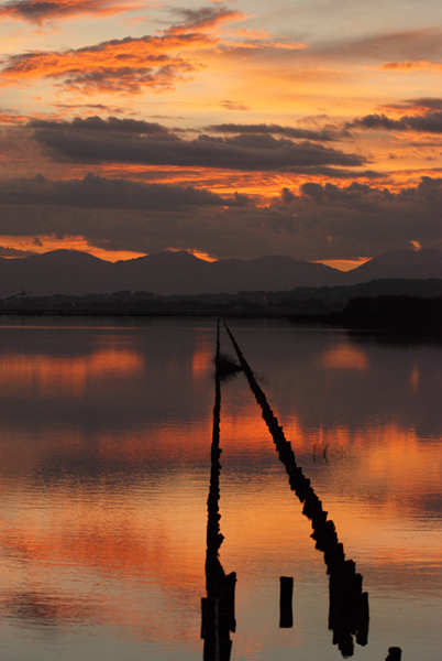 Tramonto rosso alle saline