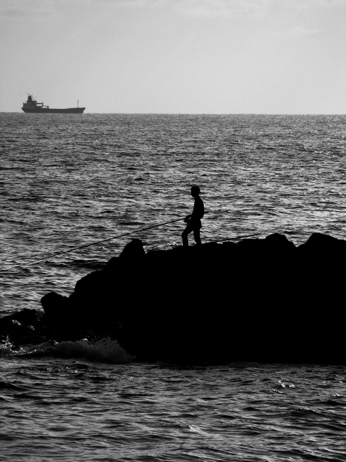 siluette pescatore