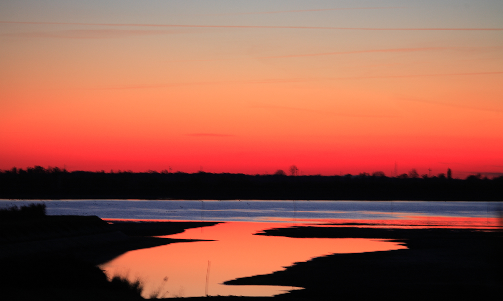 tramonto sul delta del po