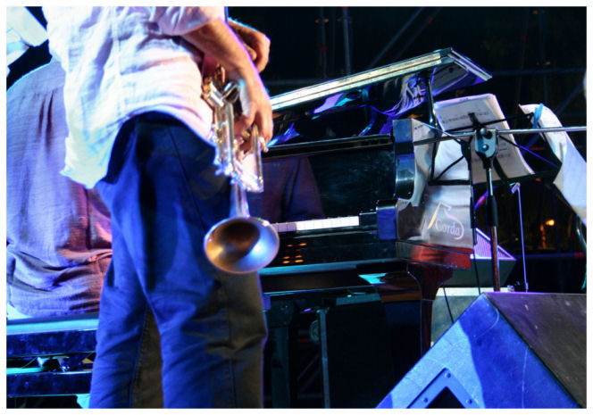 Rava & Metheny: particolare del palco