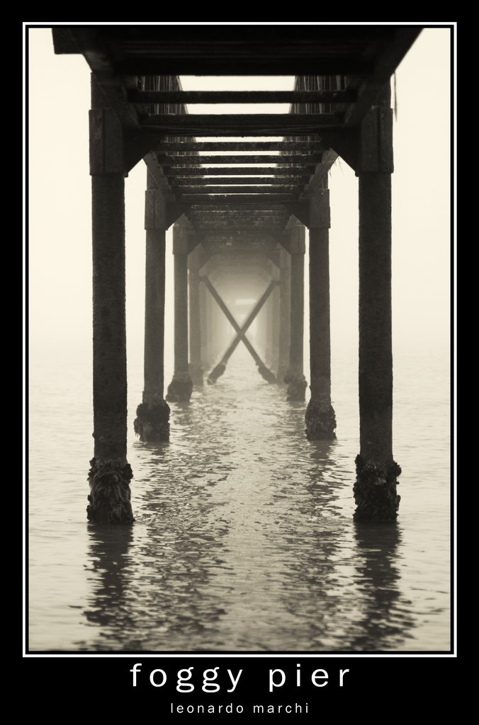 Foggy pier