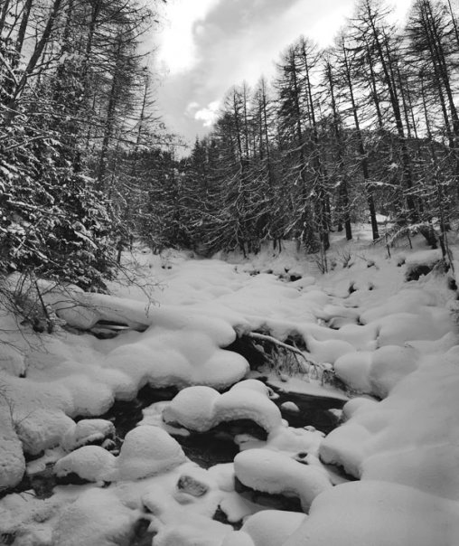 In montagna d'inverno_bn