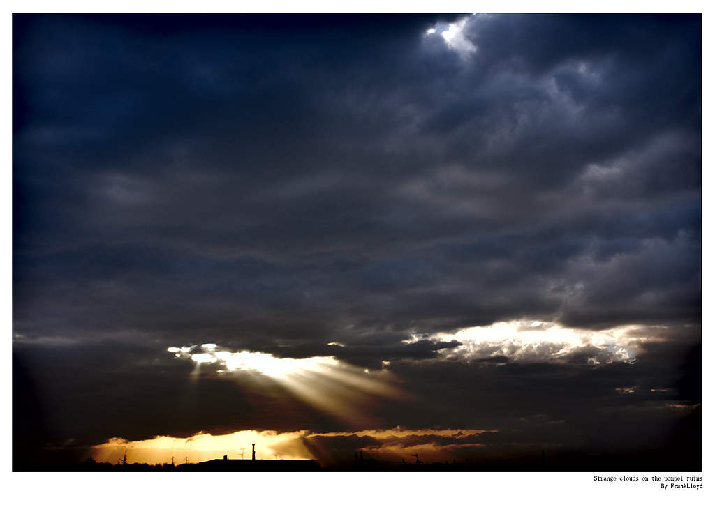 Strange clouds on depth of the field