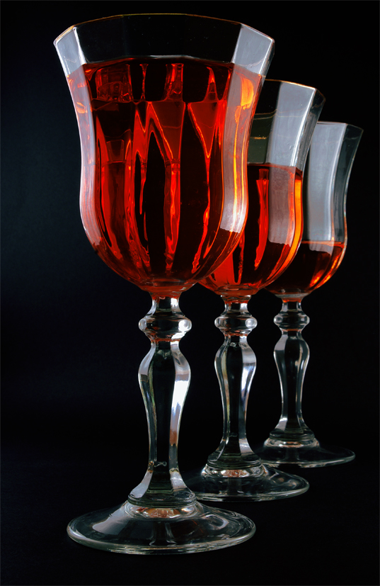 bicchieri in diagonale