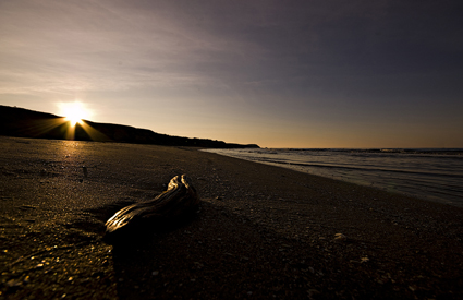 spiaggia di punta penne al tramonto
