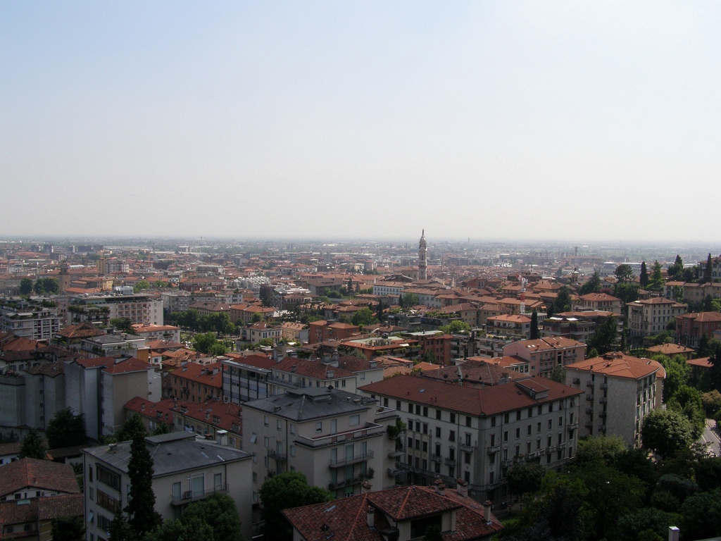 Vista di Bergamo bassa da Bergamo alta
