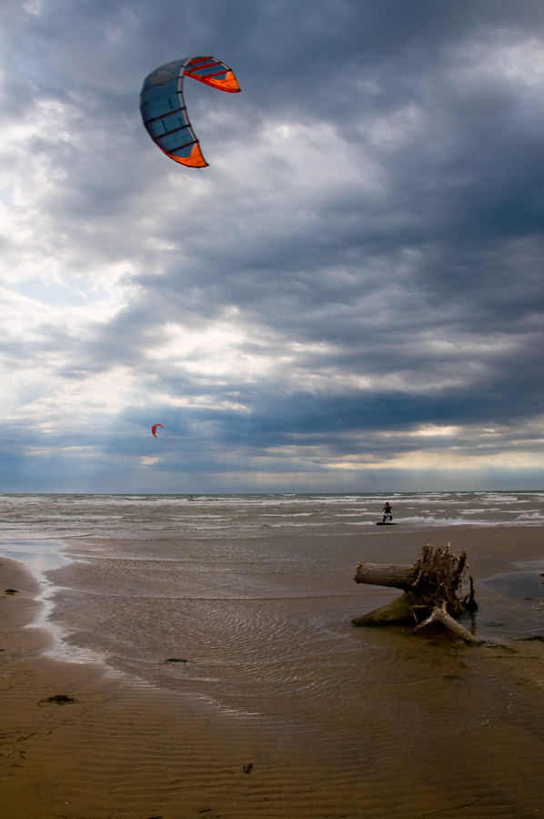 Kite surf alle foci del tagliamento, Lignano.