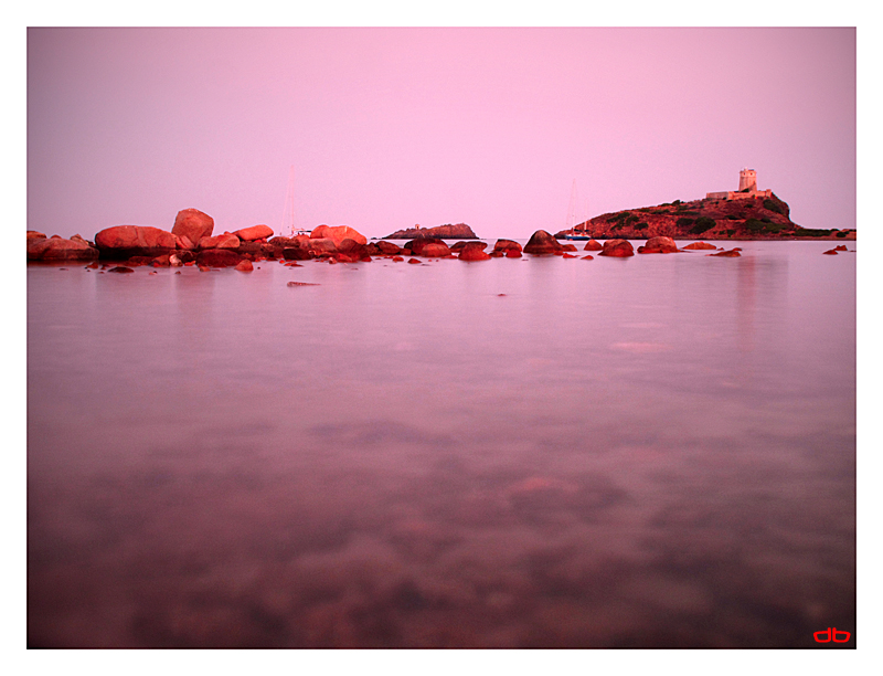 Tramonto rosa a Nora